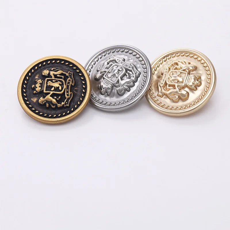 British Double Lion Metal Buttons Premium Alloy Hand Sew Ornament For Blazer Wool Outfit