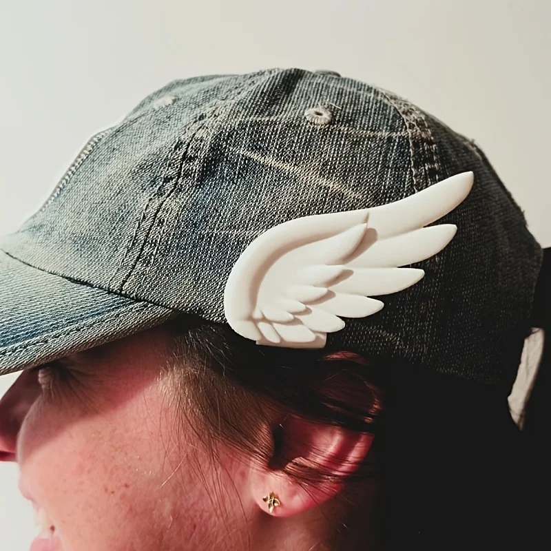 3D Creative Hat Wings Decoration,Sun Hat Additions,Hat Brim Feather Wing Decoration,Angel Wings,Cosplay Headdress, for Halloween