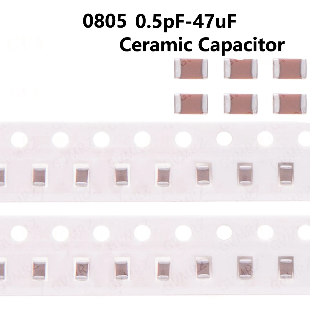100pcs 100NF 0.5pF-47uF 1UF 1PF 0805 SMD Thick Film Chip Multilayer Ceramic Capacitor  2.2UF 4.7UF 10UF 10NF