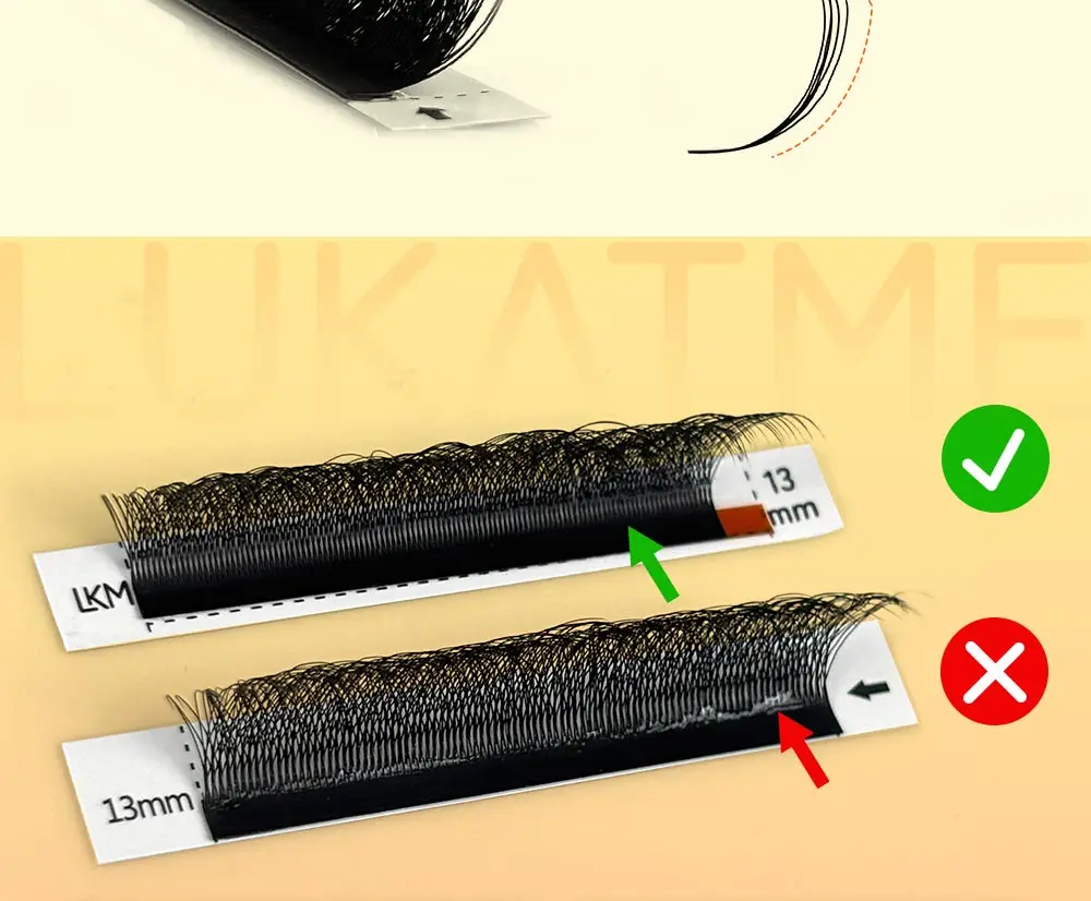 LUKATME 2 Stück Gemischte Stile YY W Wimpern + Pinzette, 4D-7D Braune Volumenfächer D/M Curl 7-15mm Großhandel Wimpernverlängerungs-Set – Detail 9
