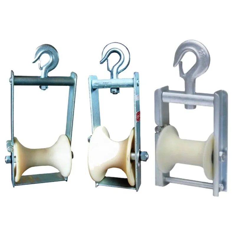 Durable Aluminum Nylon Pulley Pulley Block Overhead Cable Tandem Roller, Belt Conductor Block Tool