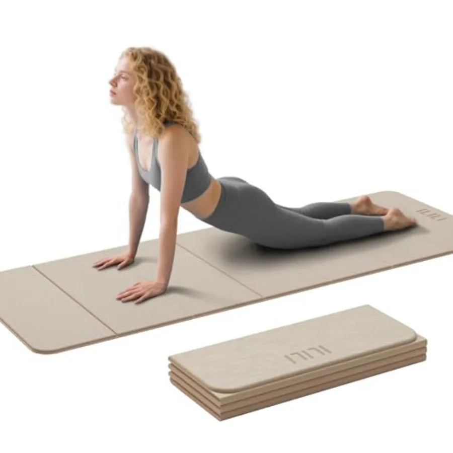 

Foldable Yoga Mat 71 * 24 * 0.3'' - TPE Non-Slip Fitness Mat for Home Waterproof and Lightweight 2lb for Home Gym Pilates and S
