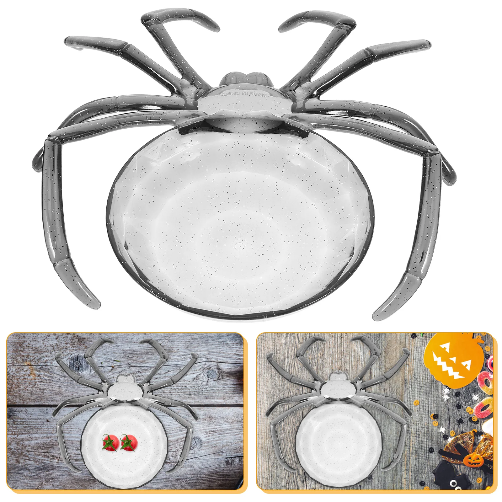 

Delicate Spider Shaped Fruit Tray Halloween Style Multi-Use Dessert Plate Easy Clean Dessert Plate Halloween Style Fruit Tray