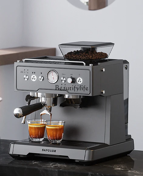 Full semi-automatic milk foam espresso machine professional commercial grinding machine