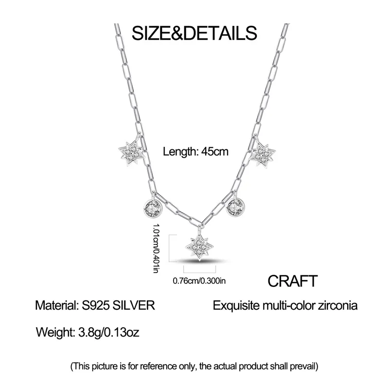 

A high-quality S925 star necklace, perfect for DIY jewelry making and a perfect gift for women's everyday wear.