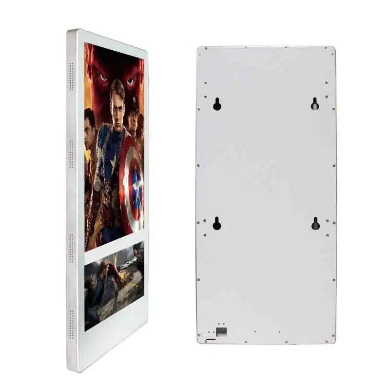 شاشة مزدوجة للإعلانات، شاشة LCD للمصعد، مشغل وسائط USB، شاشة مقسمة وإعلان تشغيل توقيت