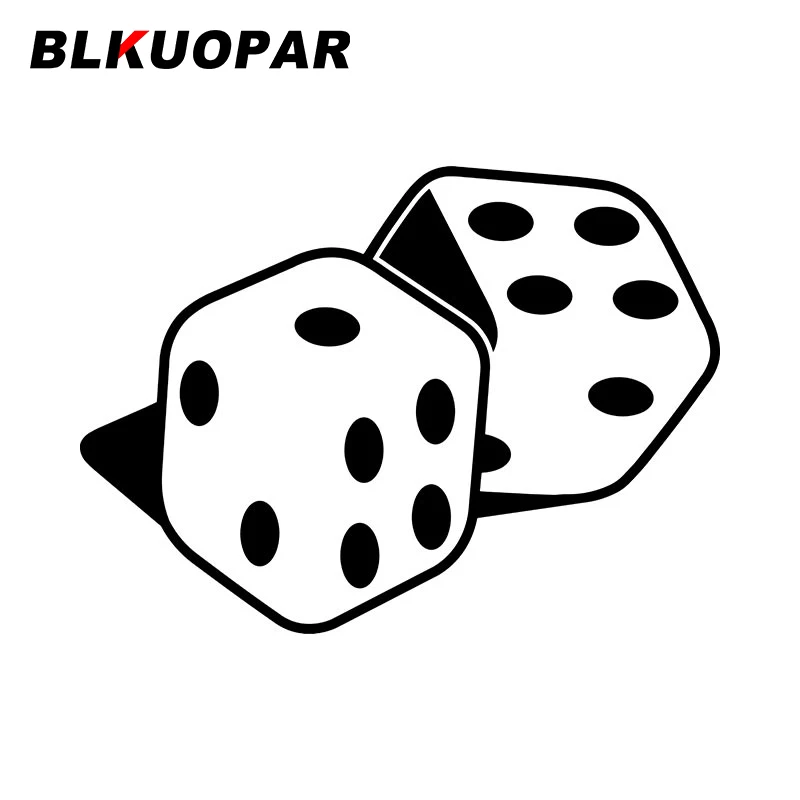 BLKUOPAR Fuzzy Dice Car Sticker Personality Scratch-Proof Fashionable Decals Waterproof Sunscreen Funny Car Bumper Styling