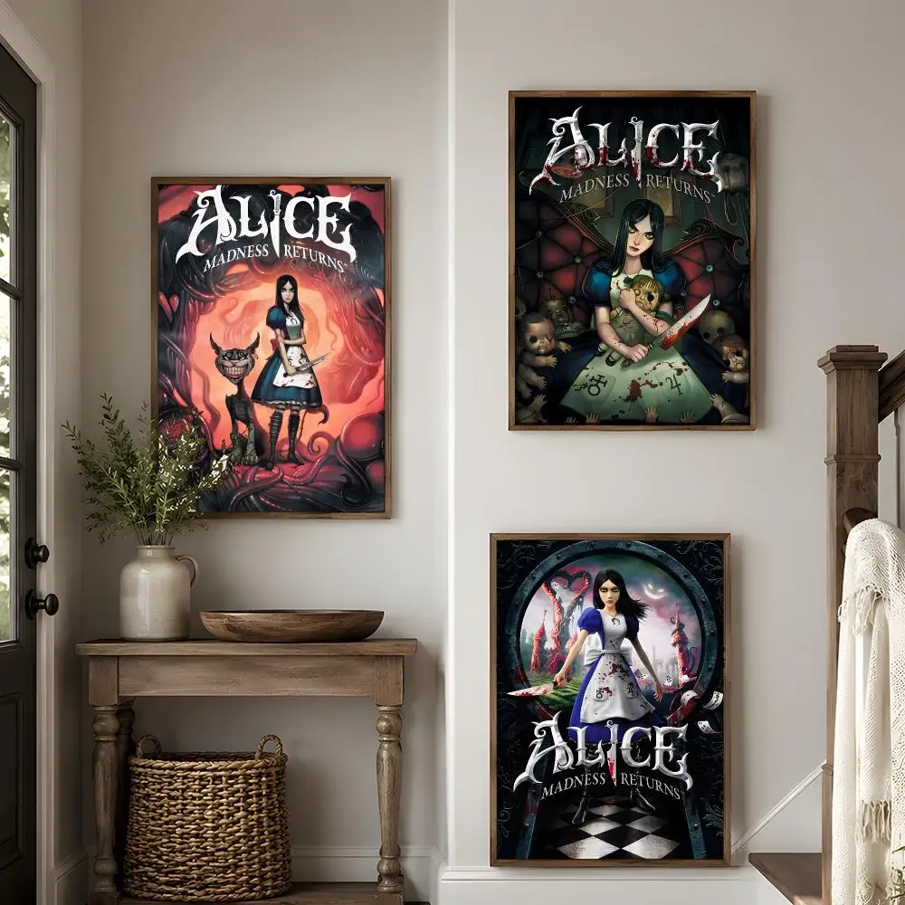 Game A-Alice Madness Returns Poster Modern And Elegant Wall Stickers For Home Decor Living Room Dormitory Wall Art