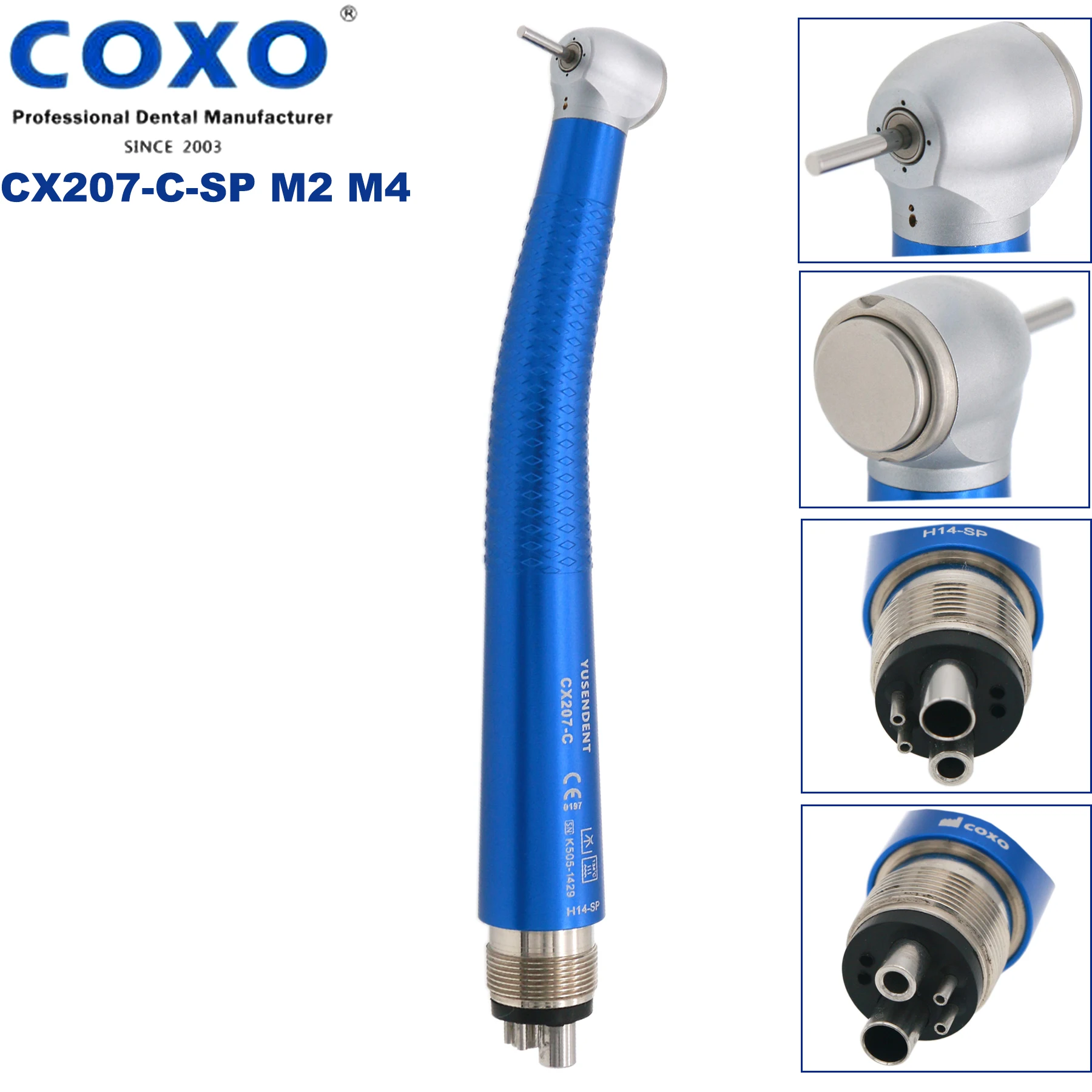 

COXO Dental High Speed Air Turbine Handpiece CX207-C 2/4 Holes Colorful