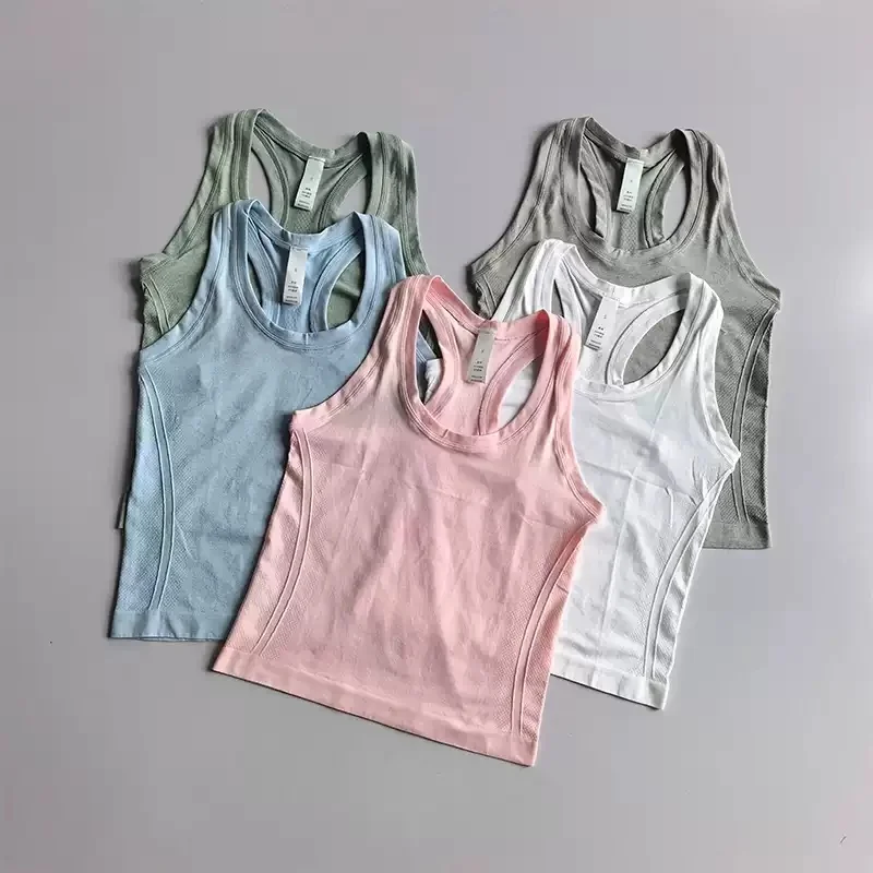 Sportliche Damen-Yoga-Top mit Racerback, schnelltrocknend, einlagig, schmal geschnitten, elastisch, Fitness-Oberteil, ohne integrierten BH, ideal für Pilates-Training. – Detail 6