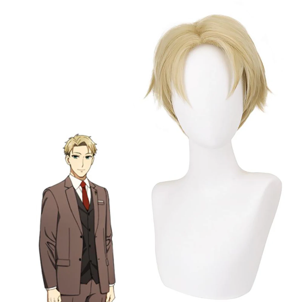Anime Spy×Family Loid Forger‌ Twilight‌ Cosplay Synthetic Hair 10-Inch Light Golden Short Halloween Daily Party Hot Silk Wig