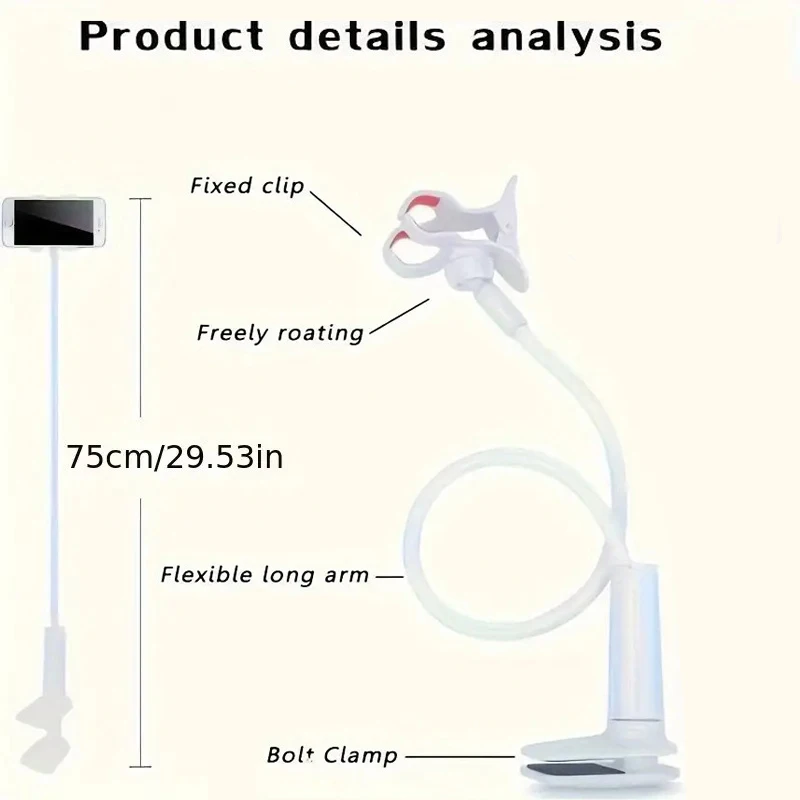 휴대 전화 스탠드 iPhone iPad 태블릿 홀더 용 게으른 침대 옆 브래킷 Samsung Xiaomi 데스크탑 캔틸레버 지원 브래킷