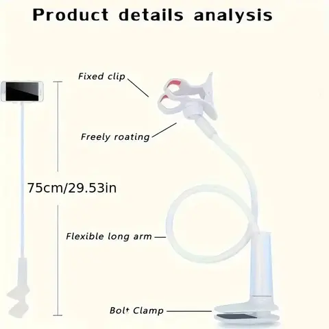 Mobiltelefonstativ Lata sängkantsfäste för iPhone iPad Surfplatta Hållare för Samsung Xiaomi Skrivbordsfäste Cantilever Stödfäste 6 best sales mobilhållare för att titta på film - №3