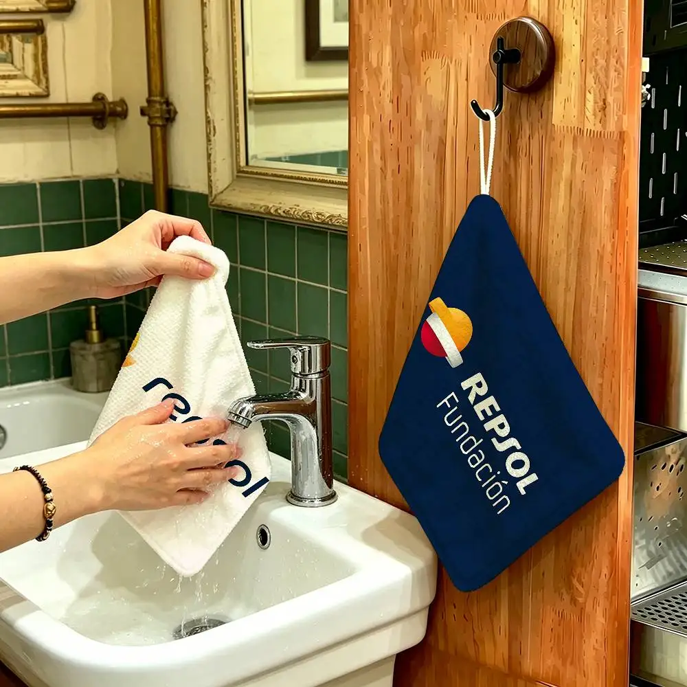 R-Repsols Hanging Kitchen Towel, Polyester Cotton Fabric, Absorbent Hand Wiping Towel For Home Dormitory