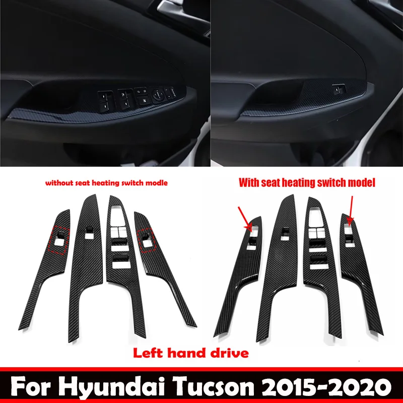 

Для Hyundai Tucson 2015 2016 2017 2018 2019 2020 ABS кнопка переключения автомобильной двери подлокотника окна панель подъема Рамка стеклянная крышка управления