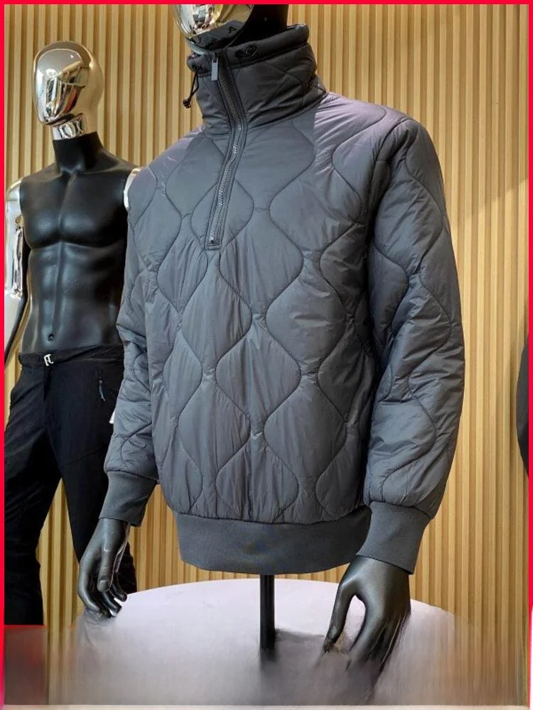 

Warm Cotton Jaet Men's Hoodl Zipper Design Stand Collar ell Patterned Drtproof Winter Outerwear Thiened Nylon Fabric
