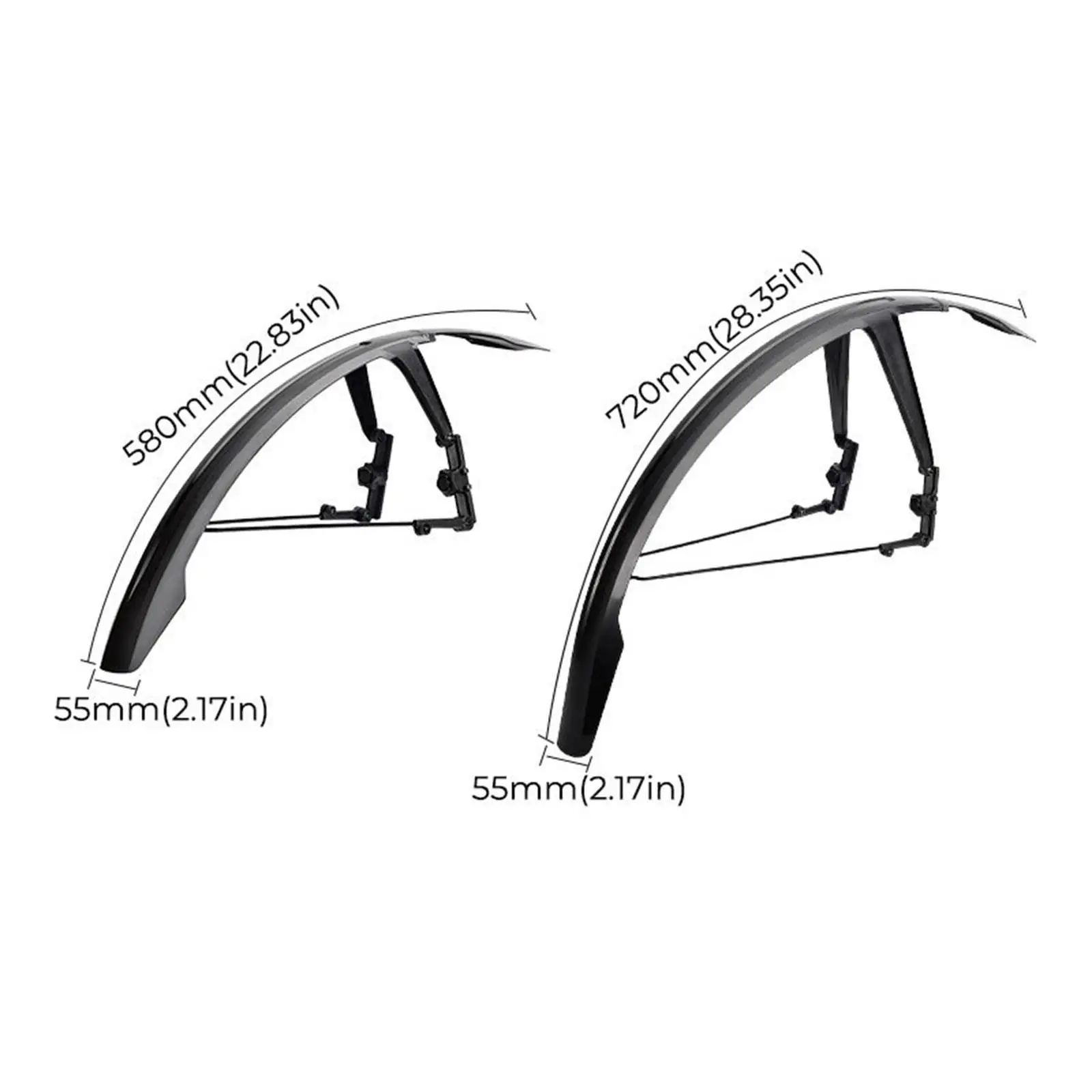 Cycling Mudguard Set PP Nylon Streamlined Mud Flaps Bicycle Parts Splash Shields for Road Bikes and Gravel Adventures