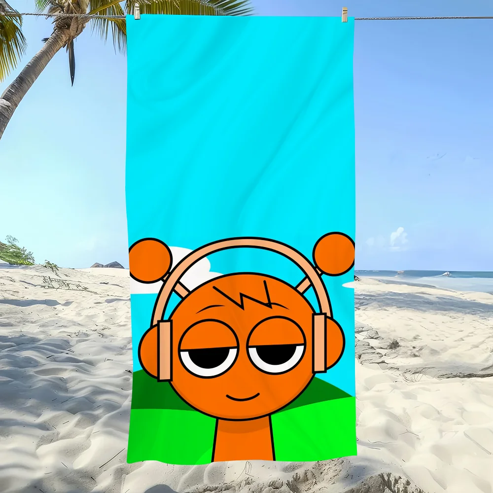 Cartoon S-Sprunki Pattern Towel Soft Pool Gift For Travel Gym Shower Camping Quick Dry Sports Large Beach Towel