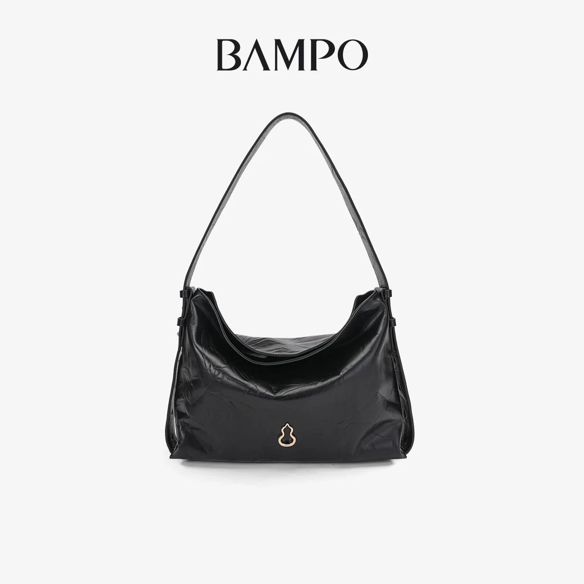 BAMPO 2025 New Hobo Bag Medium Size Top Grain Leather Tote Bag Commuter Crossbody Shoulder Bag