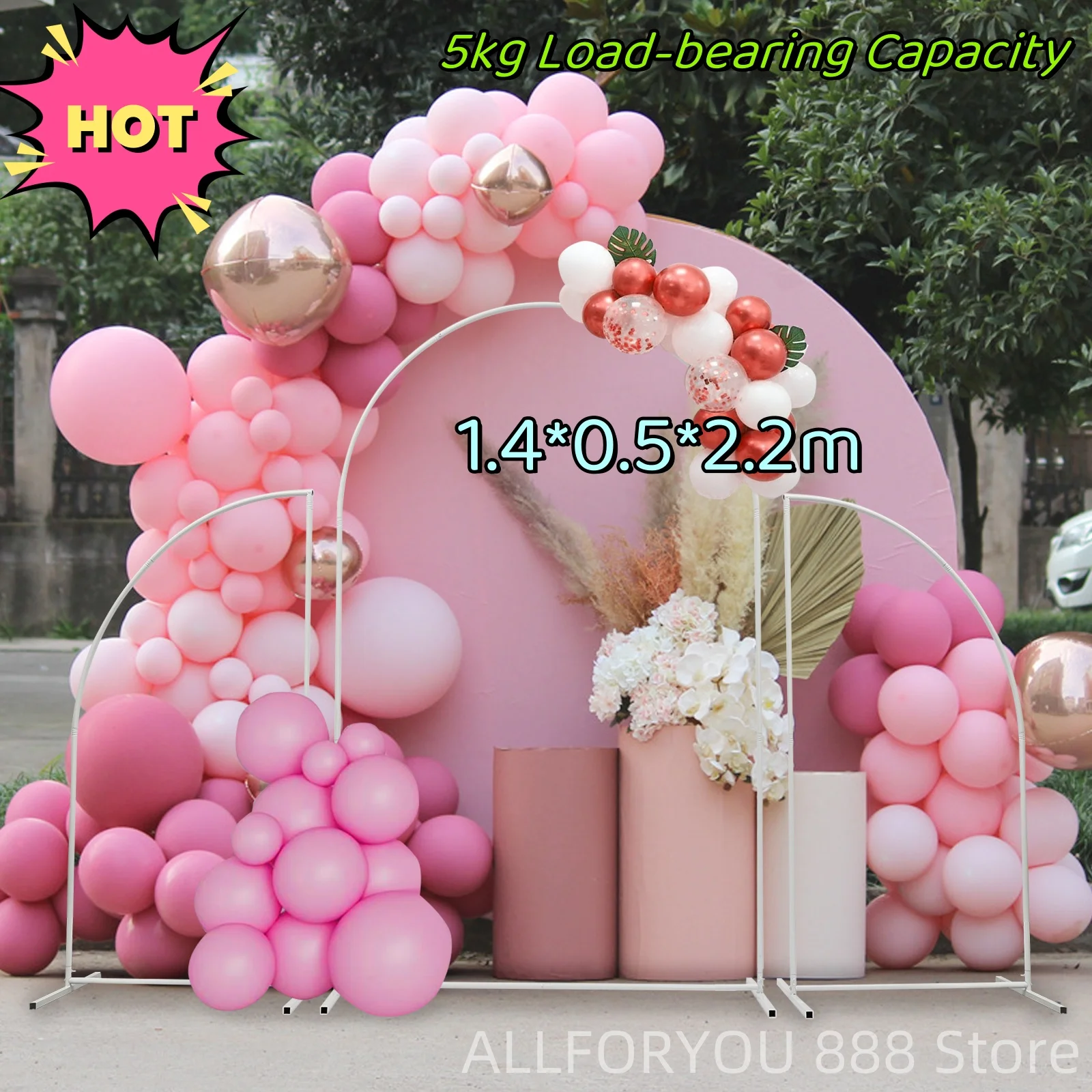 1.4*0.5*2.2m Wedding Arch Floor Standing with Powerful Load-bearing Capacity and Easy to Store