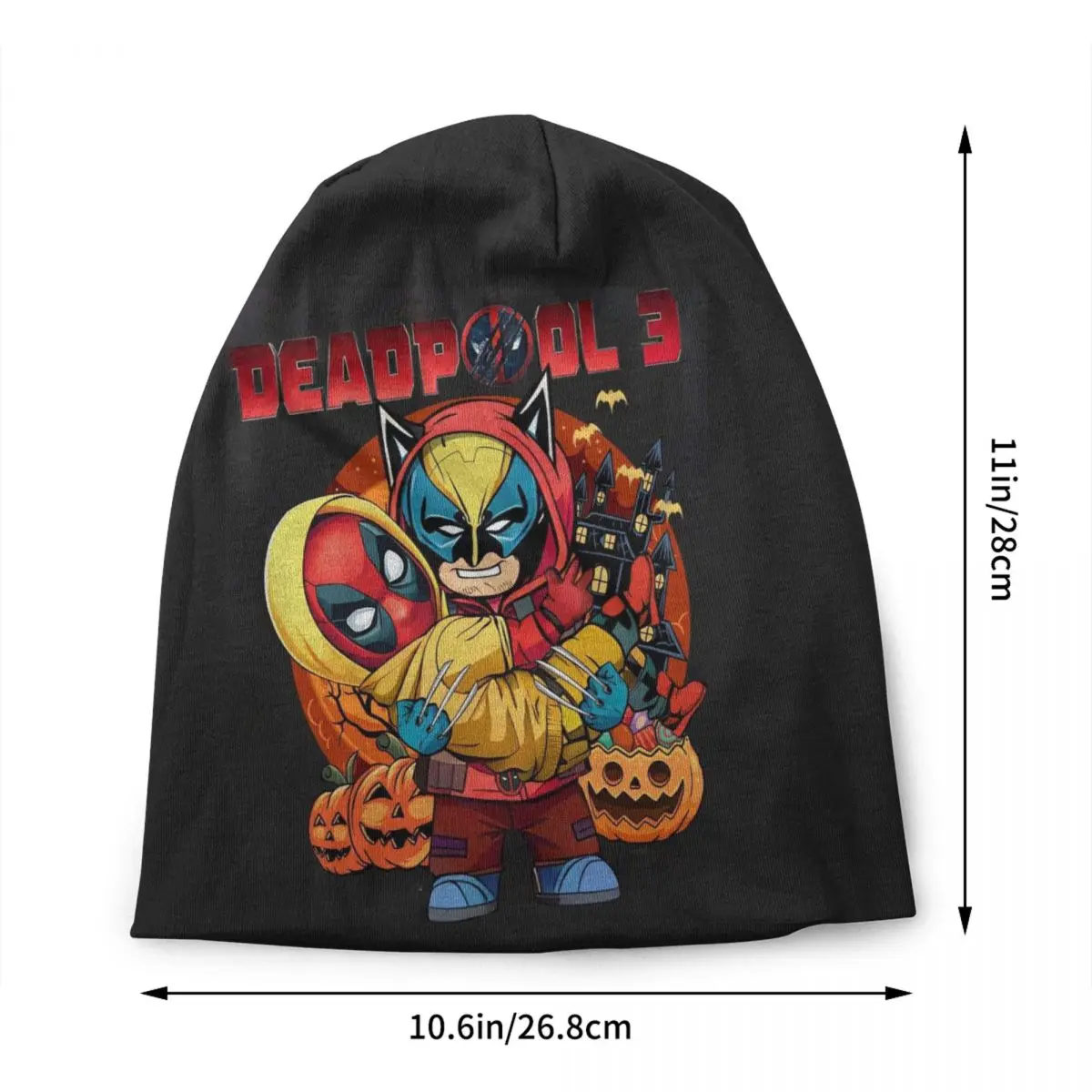 Custom Deadpool Poster Beanie Cap Unisex Winter Warm Bonnet Femme Knitting Hats Fashion Outdoor Wolverine Skullies Beanies Hats