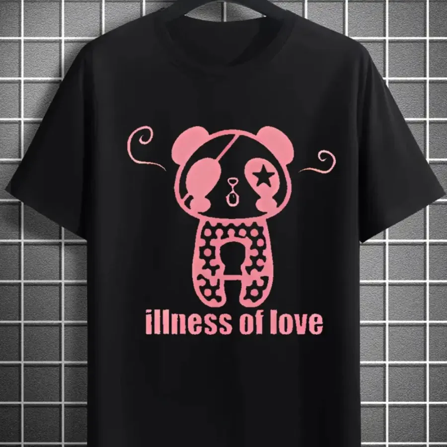 Fashionable and Elegant Minimalist Printed Men's Short-sleeve T-shirt - Featuring a Red Panda Print with a Unique and Playful D
