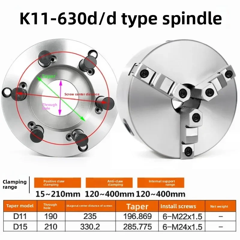 Global self-centering three-jaw chuck D8 numerical control machine
