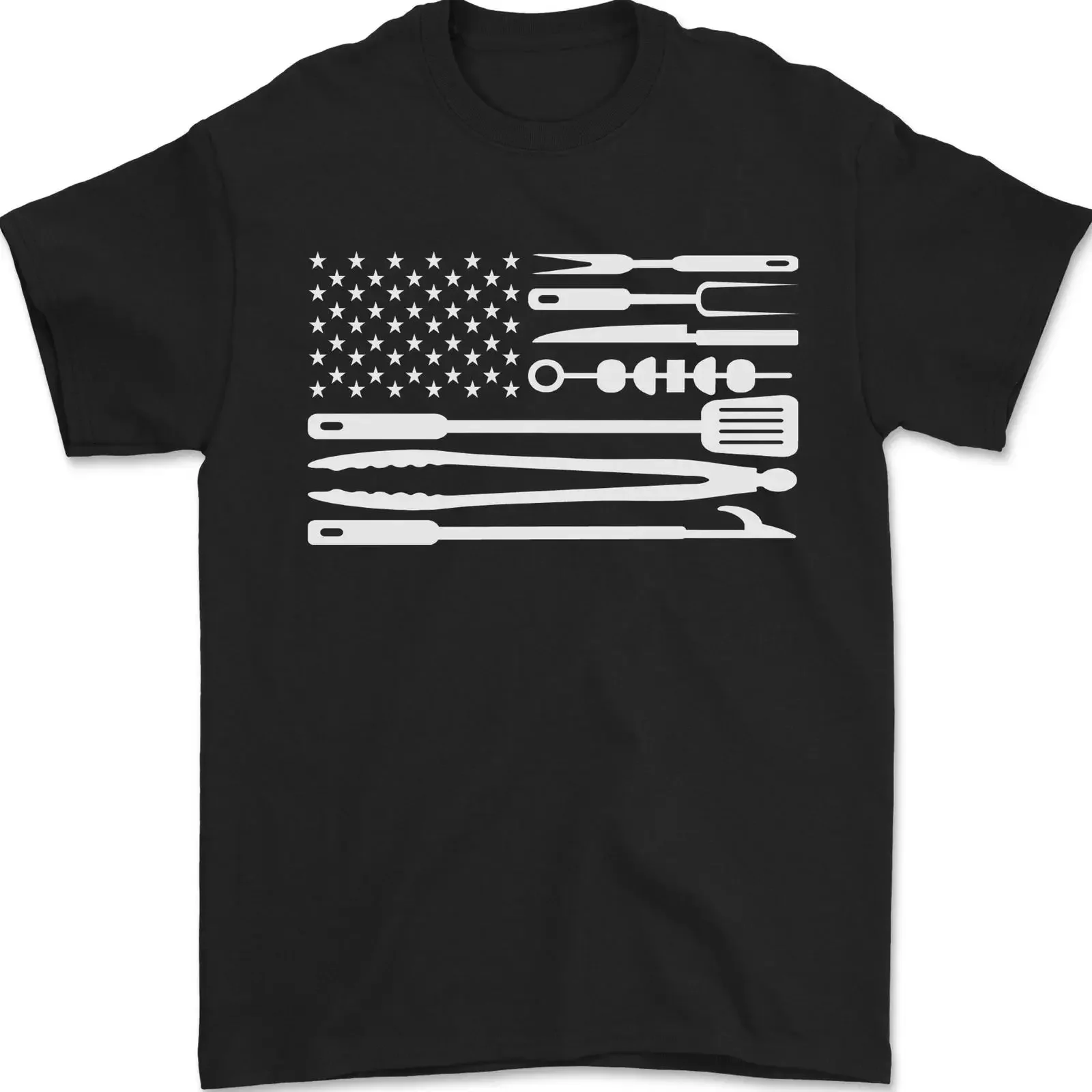USA Grill Flagge Amerika BBQ Essen Herren T Shirt 100 Baumwolle vintage Washed Top For Everyday Wear Casual homme fashion