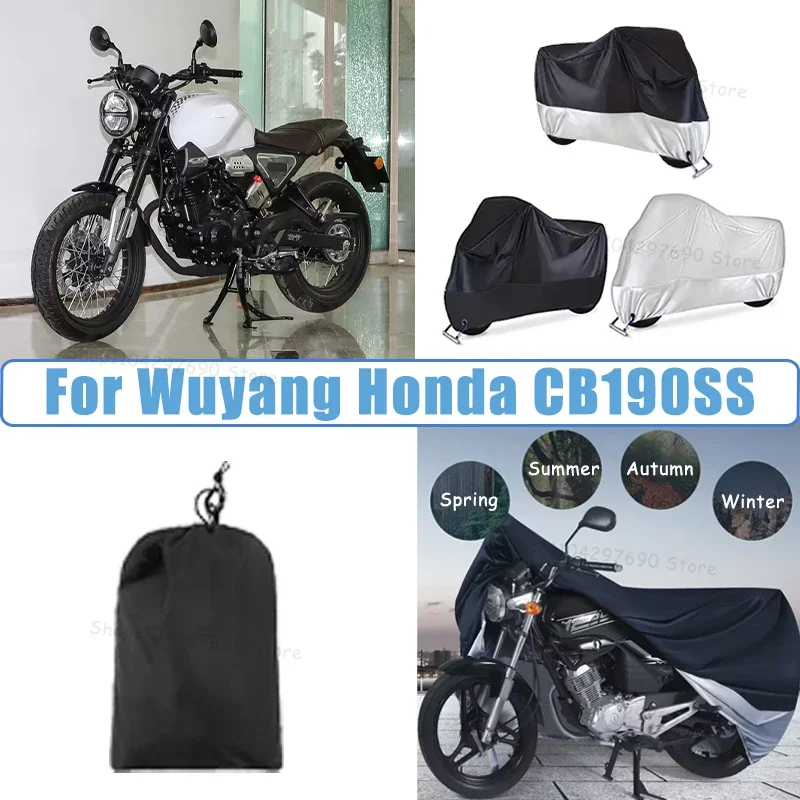 210D Oxford Motorcycle Cover Waterproof All Season UV Protection For Wuyang Honda CB190SS Anti-Tear Windproof Motorbike Cover