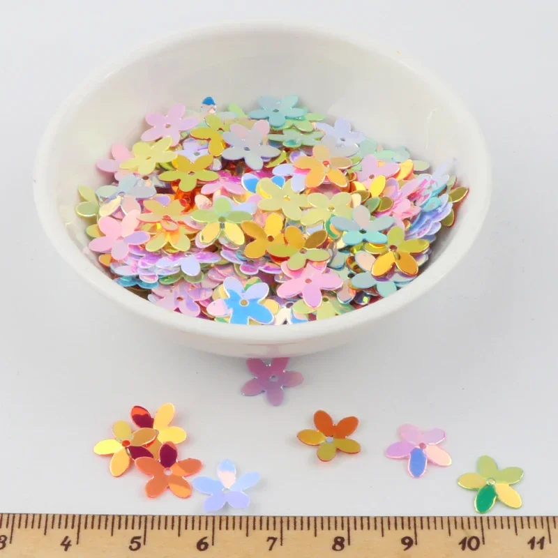 1cm Paillettes Flower Shape Sequins Gold Glitter Paillette Sewing Sequin With a Middle Small Hole For Home Use DIY Material 10g