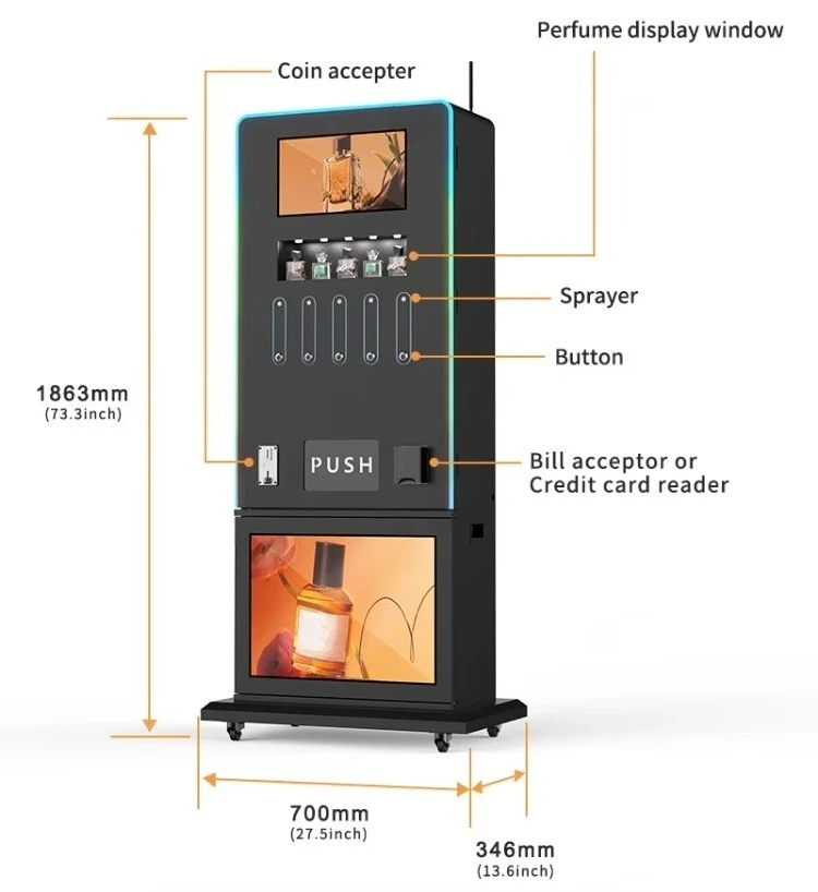 Perfume Vending Machines with Smell Test Function and Variety Styles