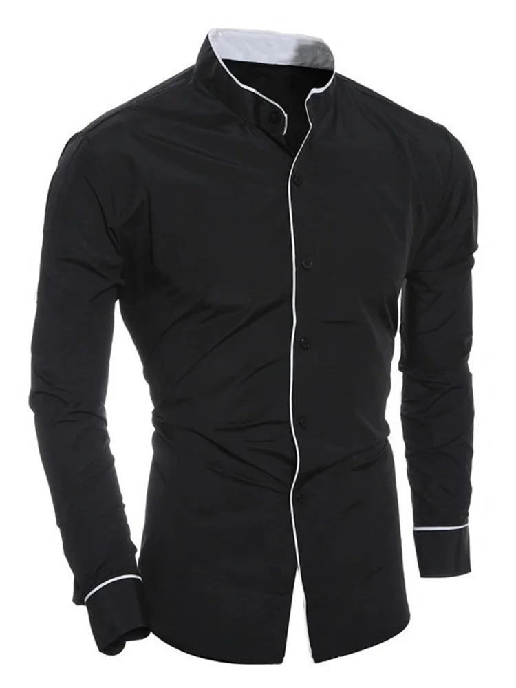 เสื้อเชิ้ตผู้ชาย เสื้อเชิ้ตแขนยาวสีขาวทรงเข้ารูป เสื้อผ้าบุรุษลําลองสําหรับธุรกิจ ผ้านุ่มคุณภาพสูง ไซส์ XS-6XL