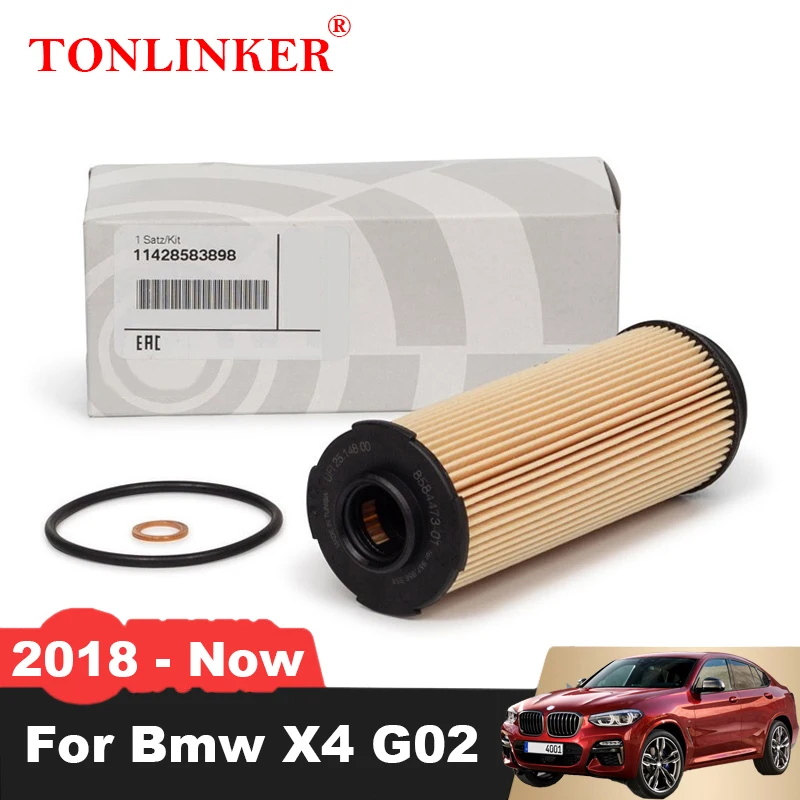 TONLINKER Oil Filter 11428583898 For Bmw X4 G02 2nd xDrive 30d 3.0L B57D30 2018 2019 2020 2021 2022-Now Model Car Accessories