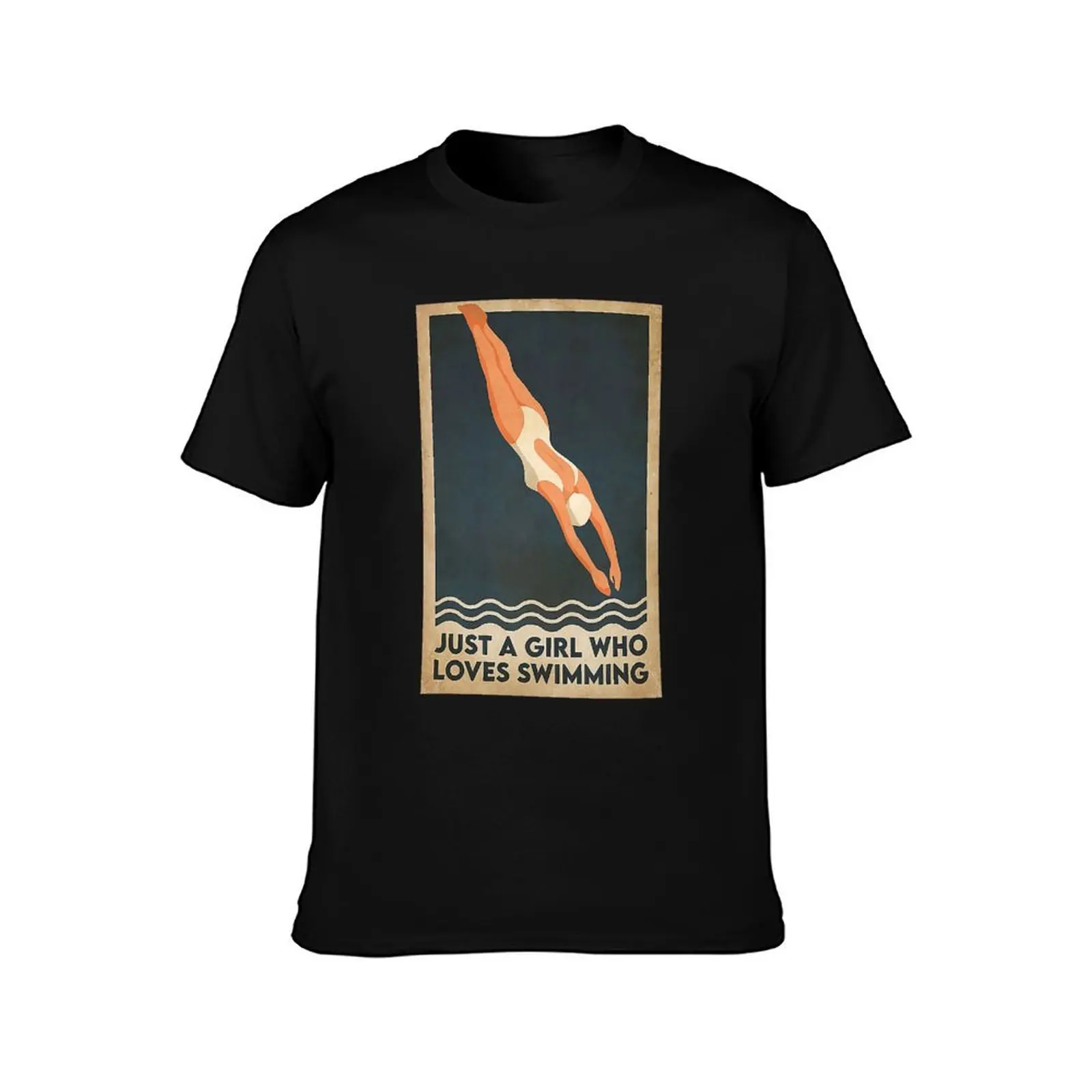 Swimmer Just A Girl Who Loves Swimming T-Shirt Summer Casual Cotton Tee Oversized Streetwear Tops Vintage Graphic Print