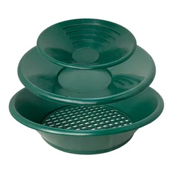 10/14/15 pollici lavaggio oro Panning macchina schermo minerario schermo strumenti di rilevamento del metallo setaccio padella d'oro ciotola di plastica verde 1/3 pezzi