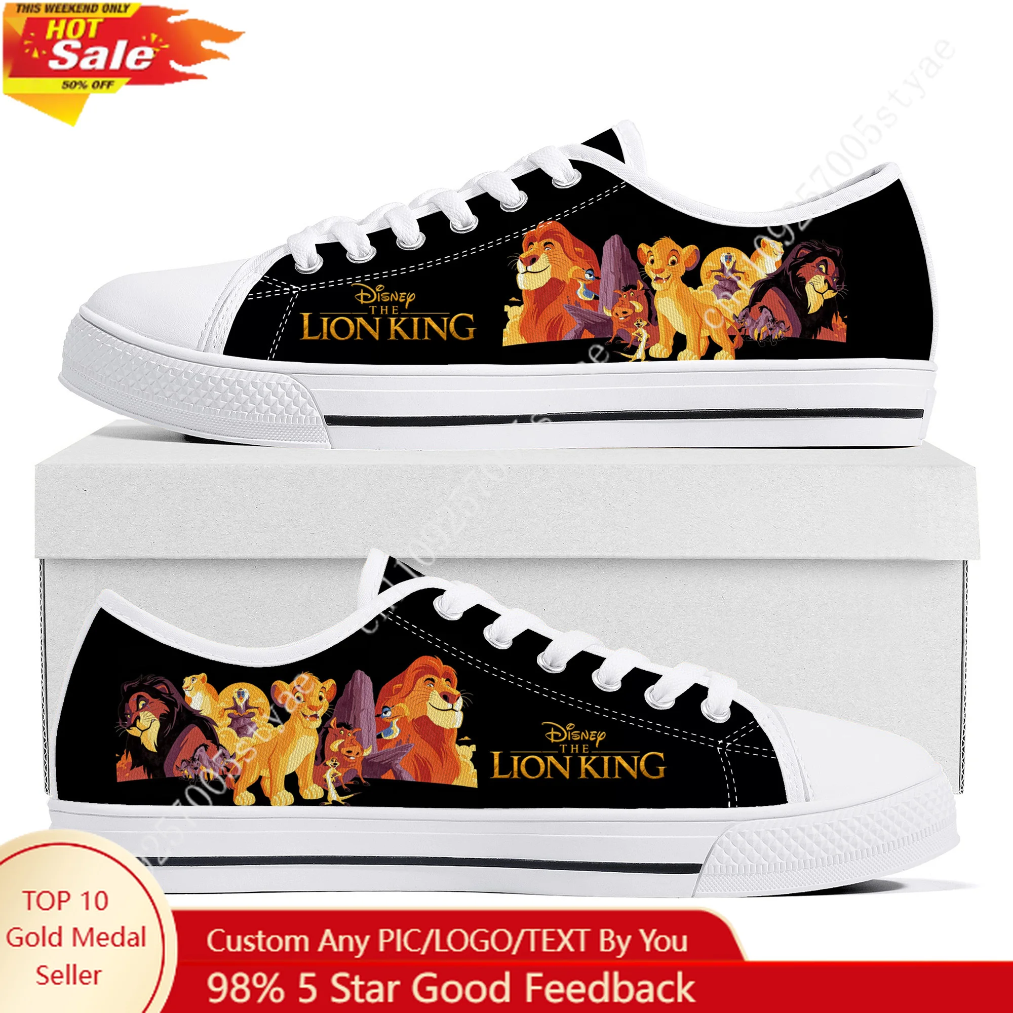 

Disney The Lion King Simba Low Top Lightweight Flat Sneakers Mens Womens Canvas Casual Shoes