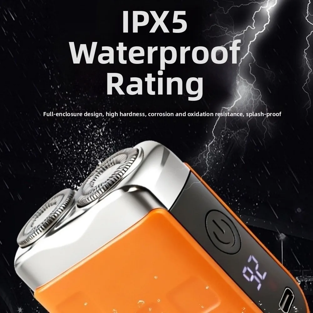 

Type-C Charging Mini Electric Shaver Waterproof Design Rotary System Smart Shaver Waterproof Digital Display