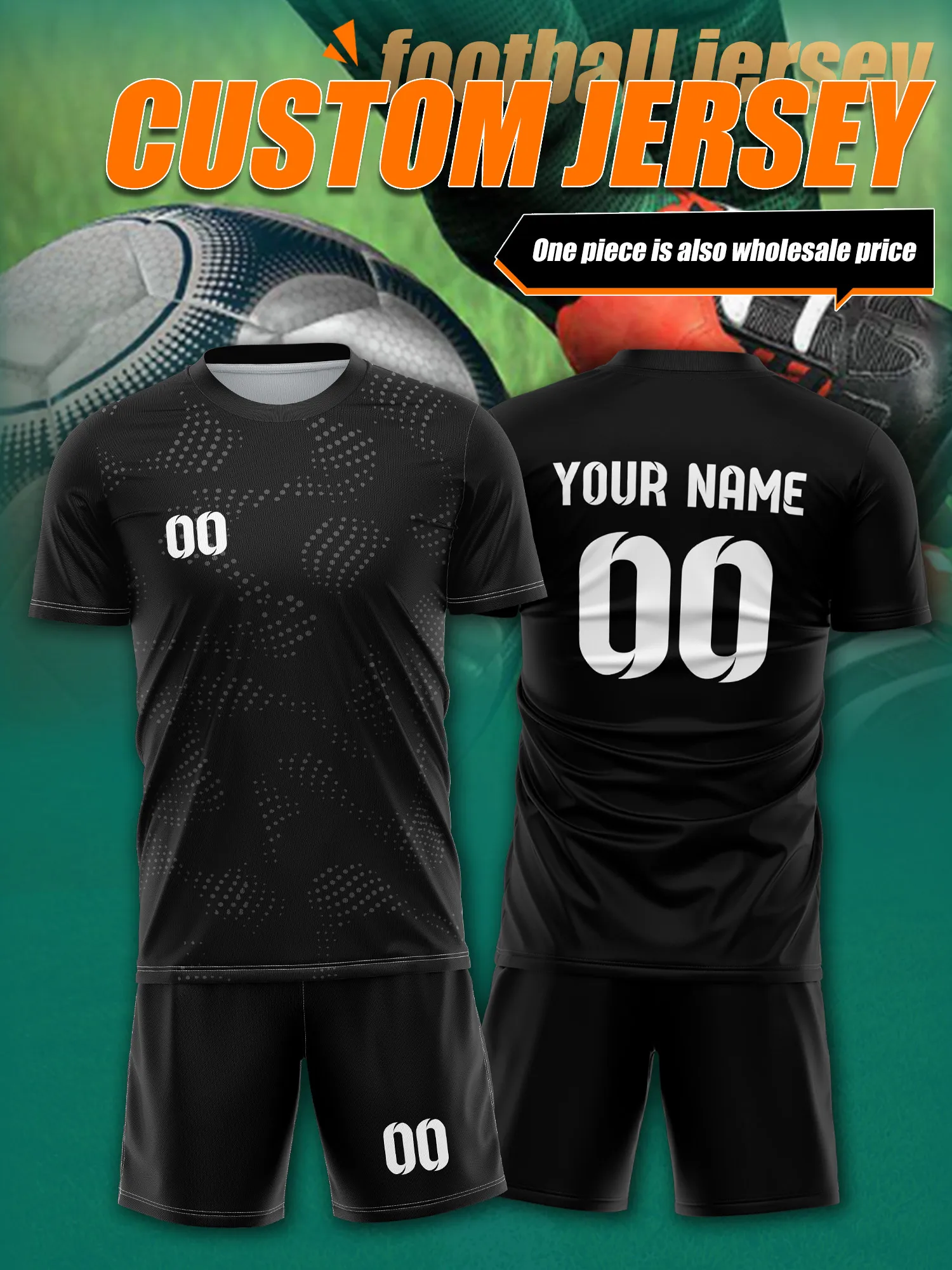 

Футбольная форма с индивидуальным изображением, номером и именем, игровой комплект для малышей, быстросохнущая, приятная для кожи спортивная одежда для маленьких футбольных болельщиков