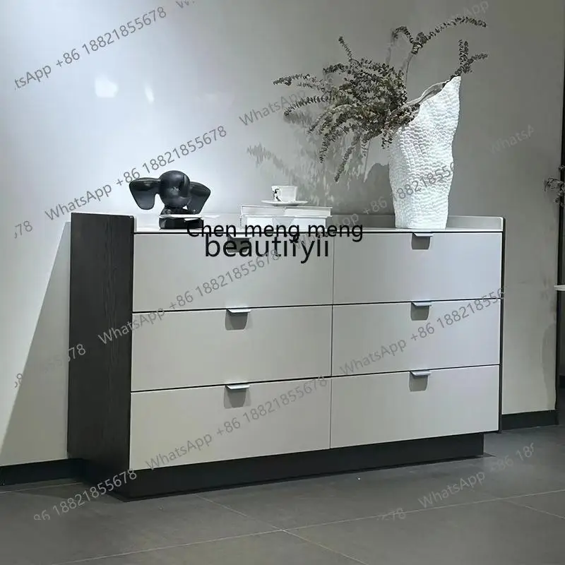 Italian minimalist side cabinet rock slab surface paint five or six chest cabinet storage locker