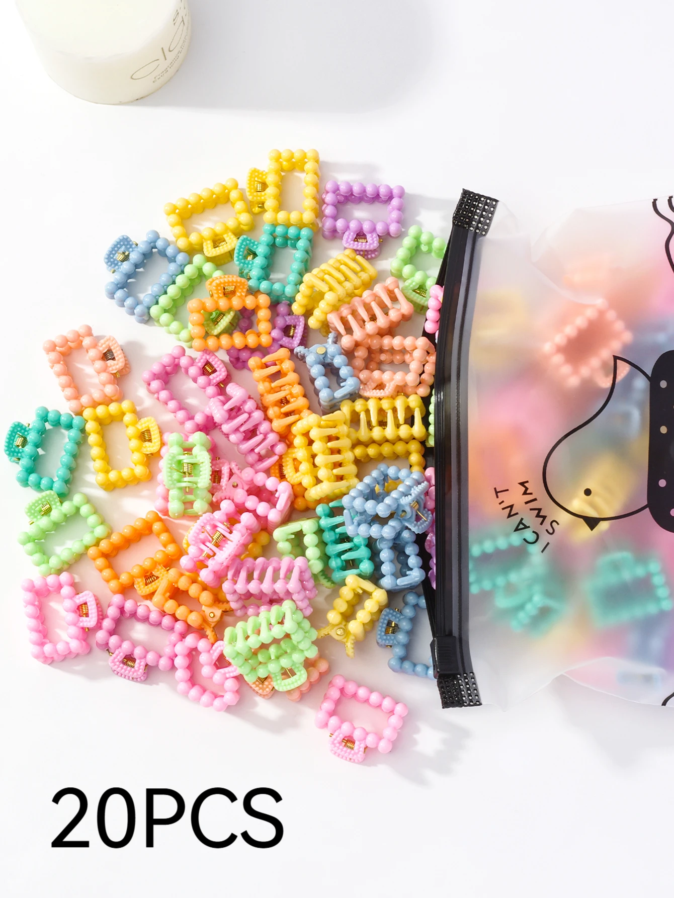 

20 шт., небольшие Когти для волос карамельных цветов