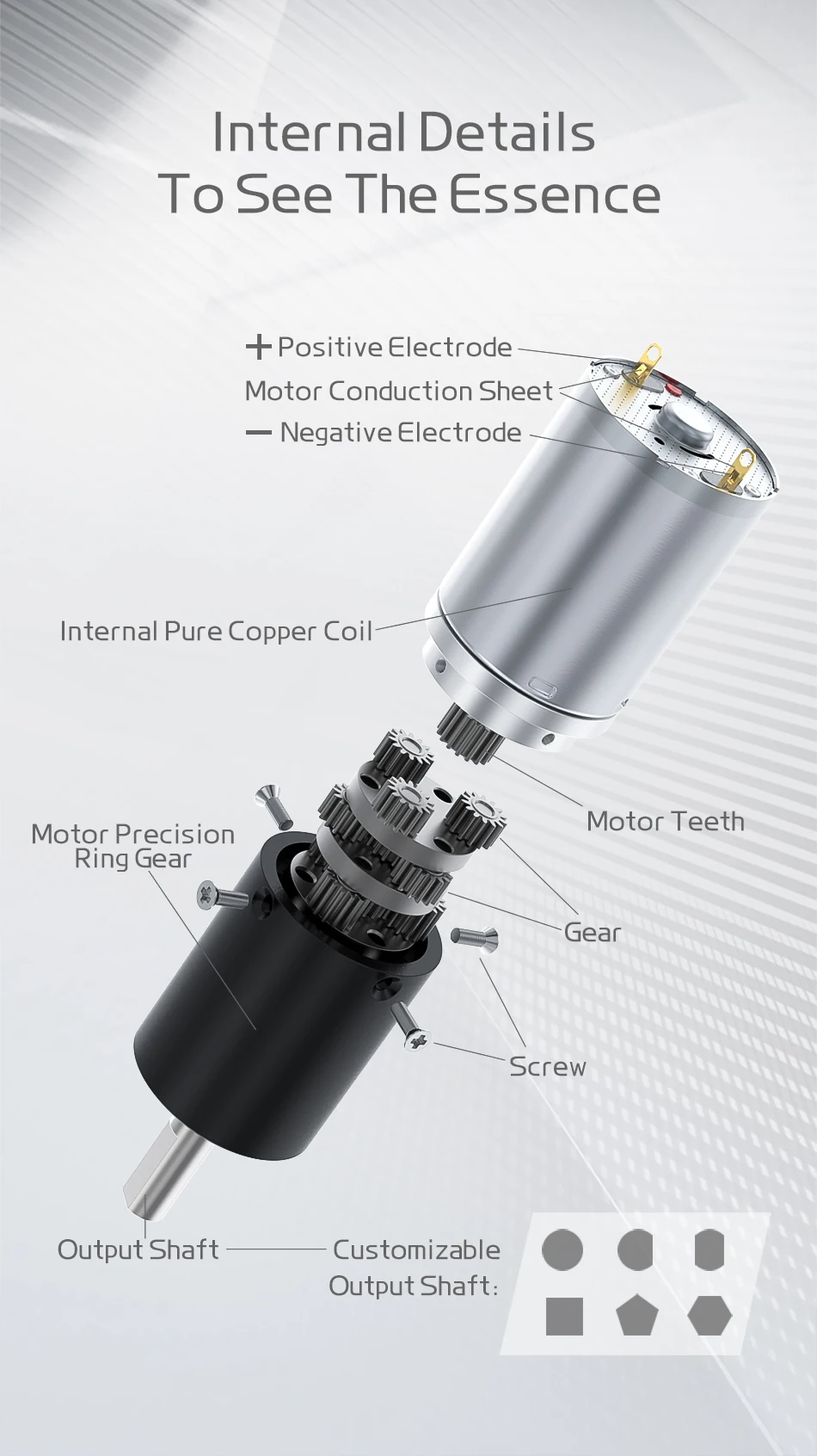 GA24Y-370 Miniatur-Planetengetriebemotor 6V12v24V Geschwindigkeitsregelung Vorwärts und Rückwärts 17RPM-2125RPM Untersetzungsgetriebe Kleiner Motor – Detail 8