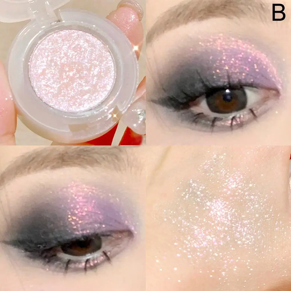 Palette de fards à barrage monochromes pour femmes, surligneur d'ombre à barrage scintillante diamantée, imperméable, durable, pigments de maquillage pour les yeux, cosmétiques