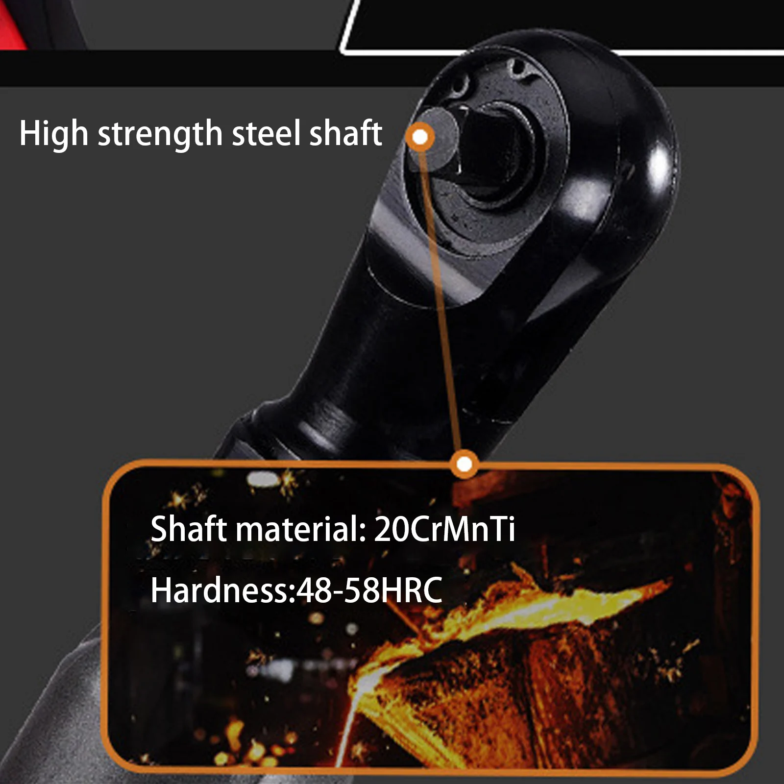 Motor Tanpa Sikat Ratchet Merah 90N.m Dua Daya Satu Pengisi Daya 2 Baterai 2,0a Casing Plastik 1/2 Inci