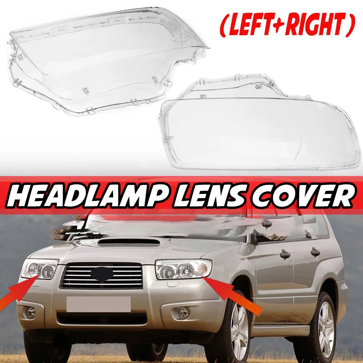 

1Pair Car Front Head Light Lamp Lens Cover Head Light Shell Lamp Hoods for Subaru Forester 2006-2008 SU2503119 SU2502119