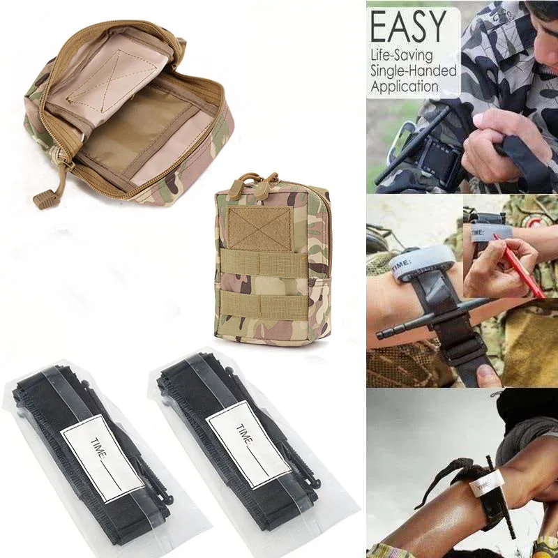 SOF 5th Gen Tourniquet 2/4Pcs One-Handed Rotating Aluminum Alloy Windlass, Tactical Hemostatic Band for Emergency First Aid Kit