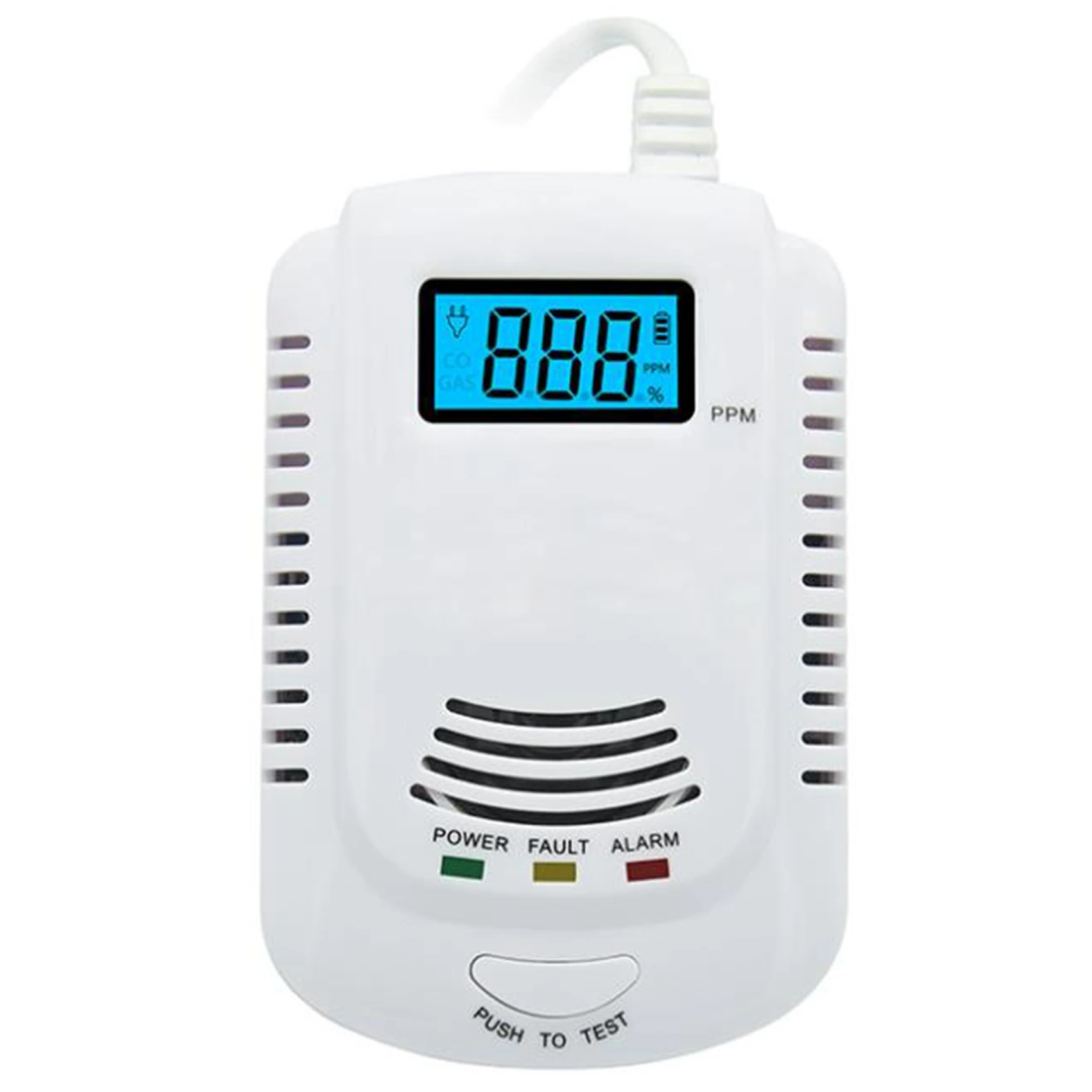 

Gas Detector Voice Warning Kitchen Alarm Kit Combustible Natural LCD Display Gas Leak Sensor Alarm EU Plug