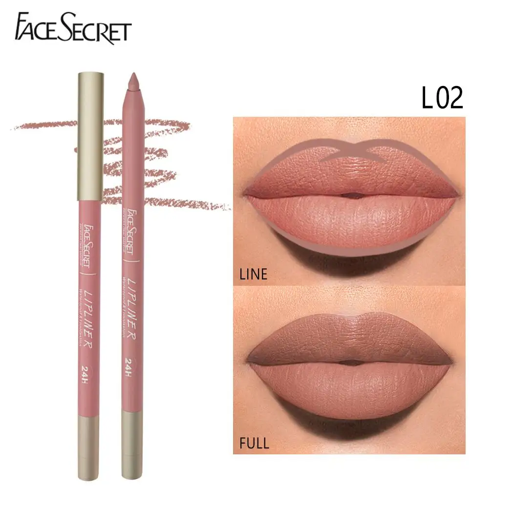 Long Lasting Nude Lip Liner Set, batom impermeável, caneta lisa, presente para uso diário, 3 pcs