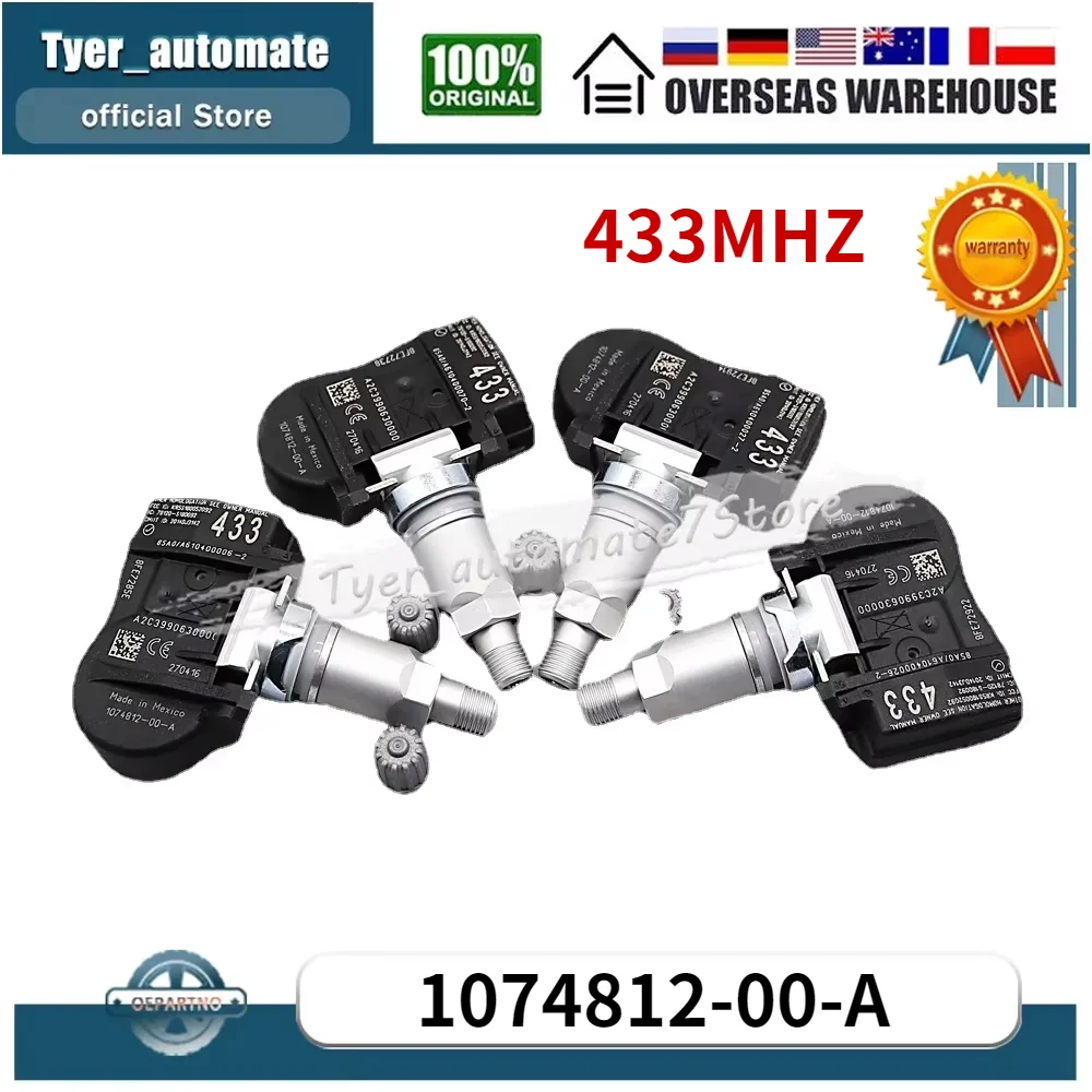 

433MHz TPMS Sensor Tyre Pressure Monitoring System 1074812-00-A 1074812-00-B 107481200A For Tesla Model 3 S X