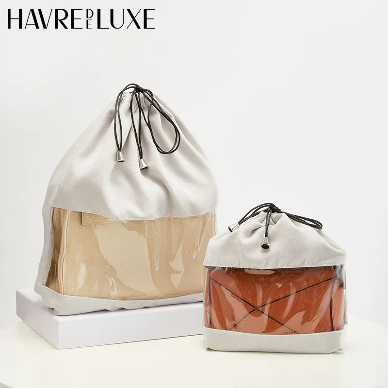 Bag drawstring dust bag luxury accessories velvet storage transparent moisture-proof finishing drawstring protective bag