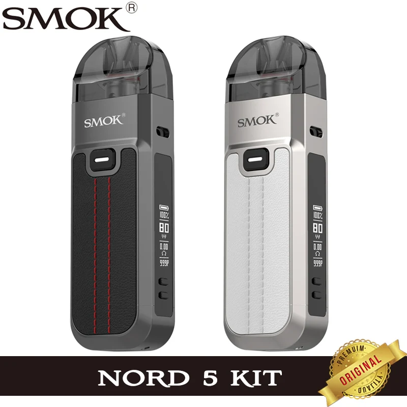 الأصلي SMOK Nord 5 Pod Kit 80W Vape مع بطارية 2000mAh 5ML Nord 5 Cartridge RPM 3 شبكة لفائف مبخر السجائر الإلكترونية #2